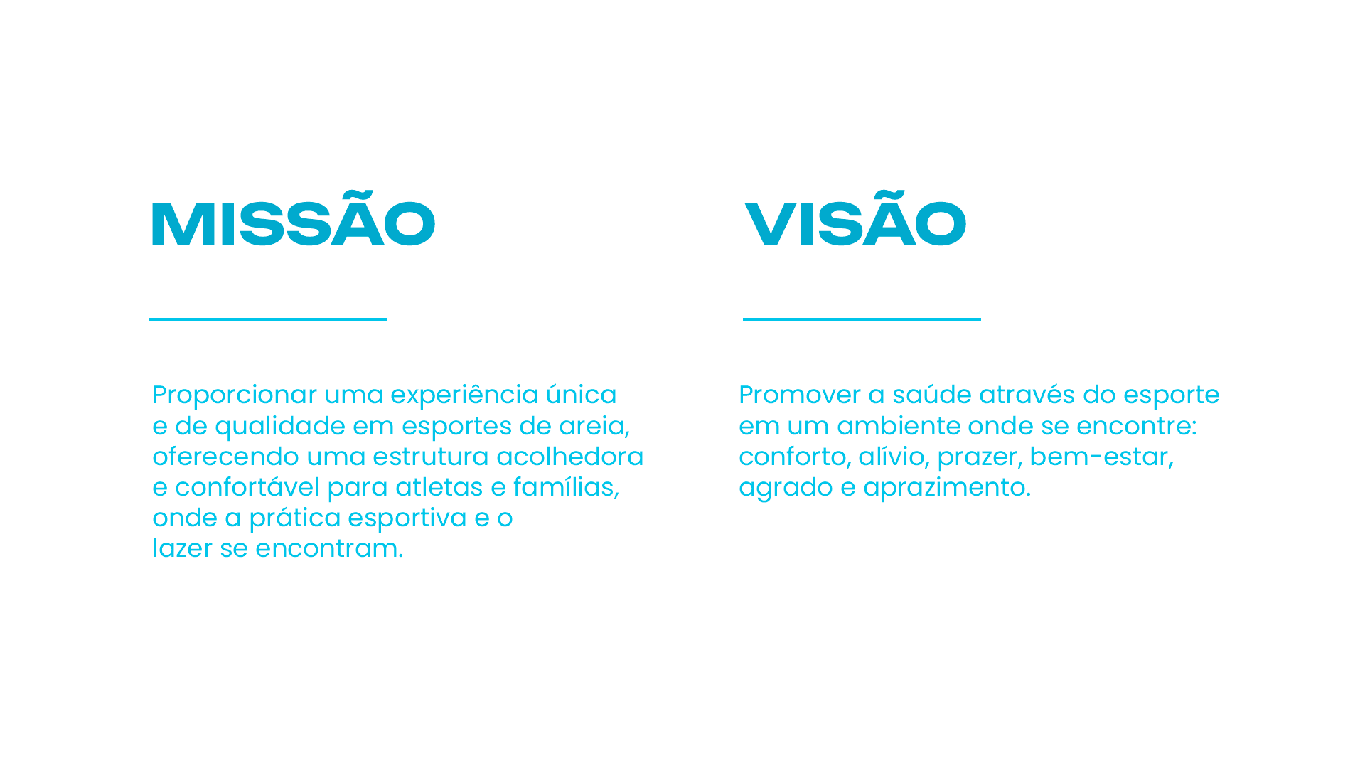 Prancha com a missão e a visão da Oasis